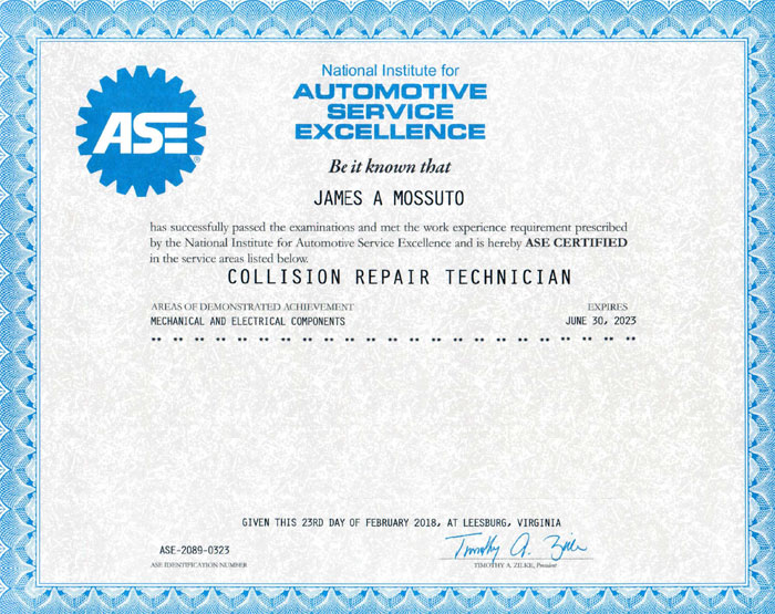 ASE Collision Repair Technician